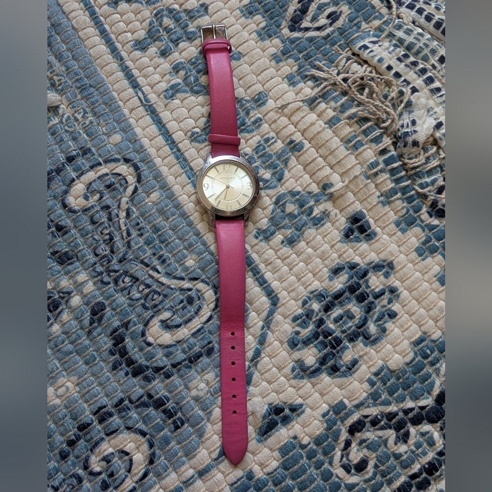 Anne Klein Pink Leather Strap Women's Watch